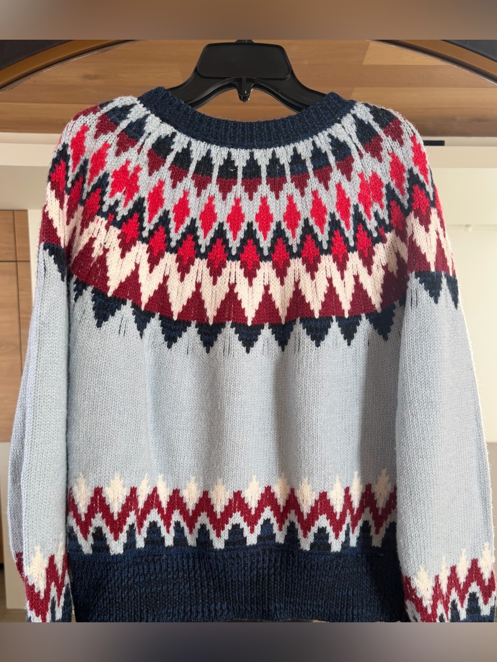 Lucky Brand Fair Isle Knit Button Front Cardigan Sweater Large - Picture 8 of 16